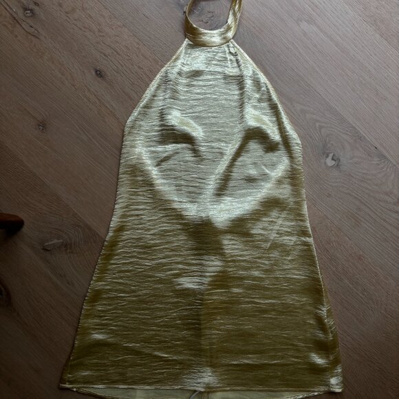 Lucy in the Sky Satin Halter Shift Dress - Picture 3 of 6